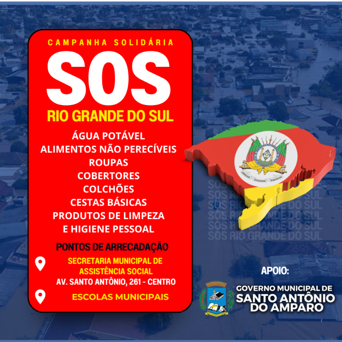Campanha Solidária SOS Rio Grande Do Sul Moderno Azul E Branco Post Para Instagram (1)